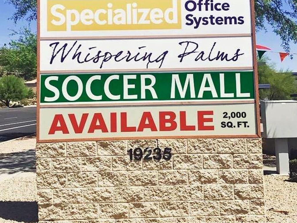 Soccer Mall Phoenix Sign